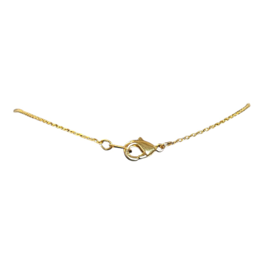 Gold Dipped Crescent Tear Pendant Necklace