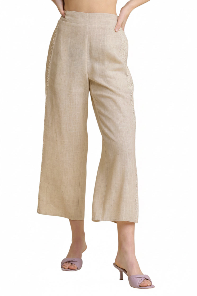 Loom & Lace Linen Elastic Waist Detail Pants