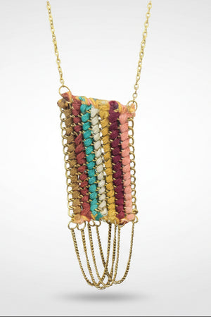 Warp weft necklace detail