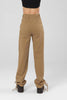 Khaki parachute pants with cinched hem