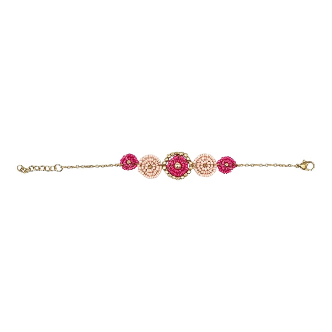 Handmade Sachi Pink Beaded Bracelet