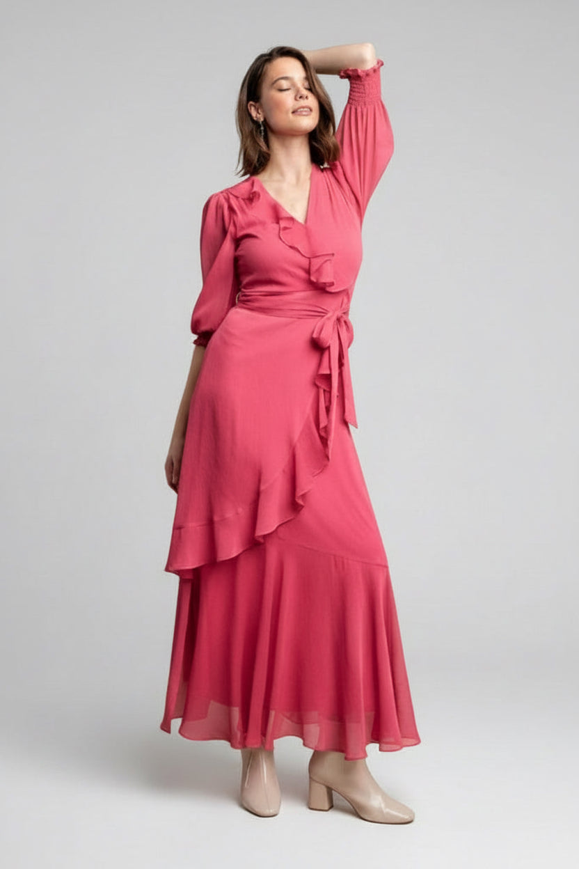 Faux-wrap maxi dress by Mandalay and Company