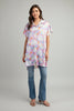 Floral print button-down short sleeve top