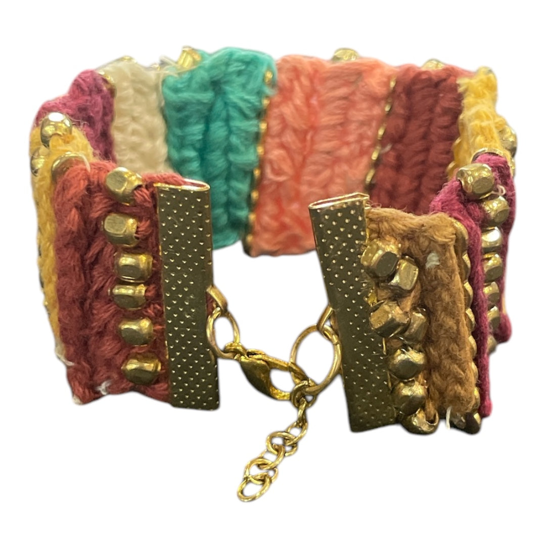 Handmade Woven Striped Beaded Bracelet