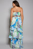 Vibrant tropical foliage crop top set