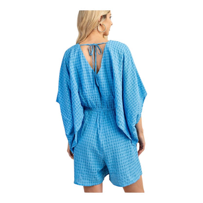 Kimono Sleeve Romper with Elastic Waist