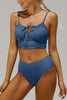 Ruched padded bikini set front view