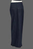 Button-front long denim skirt