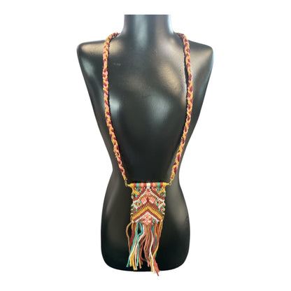 Handmade Multi Colored Woven Necklace