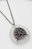 Antique silver starfish necklace side view