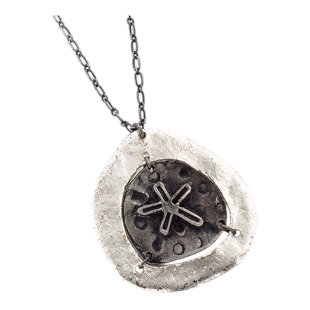 Antique Silver Tone Starfish Necklace