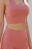 Athleisure sports set with biker shorts and crop bra