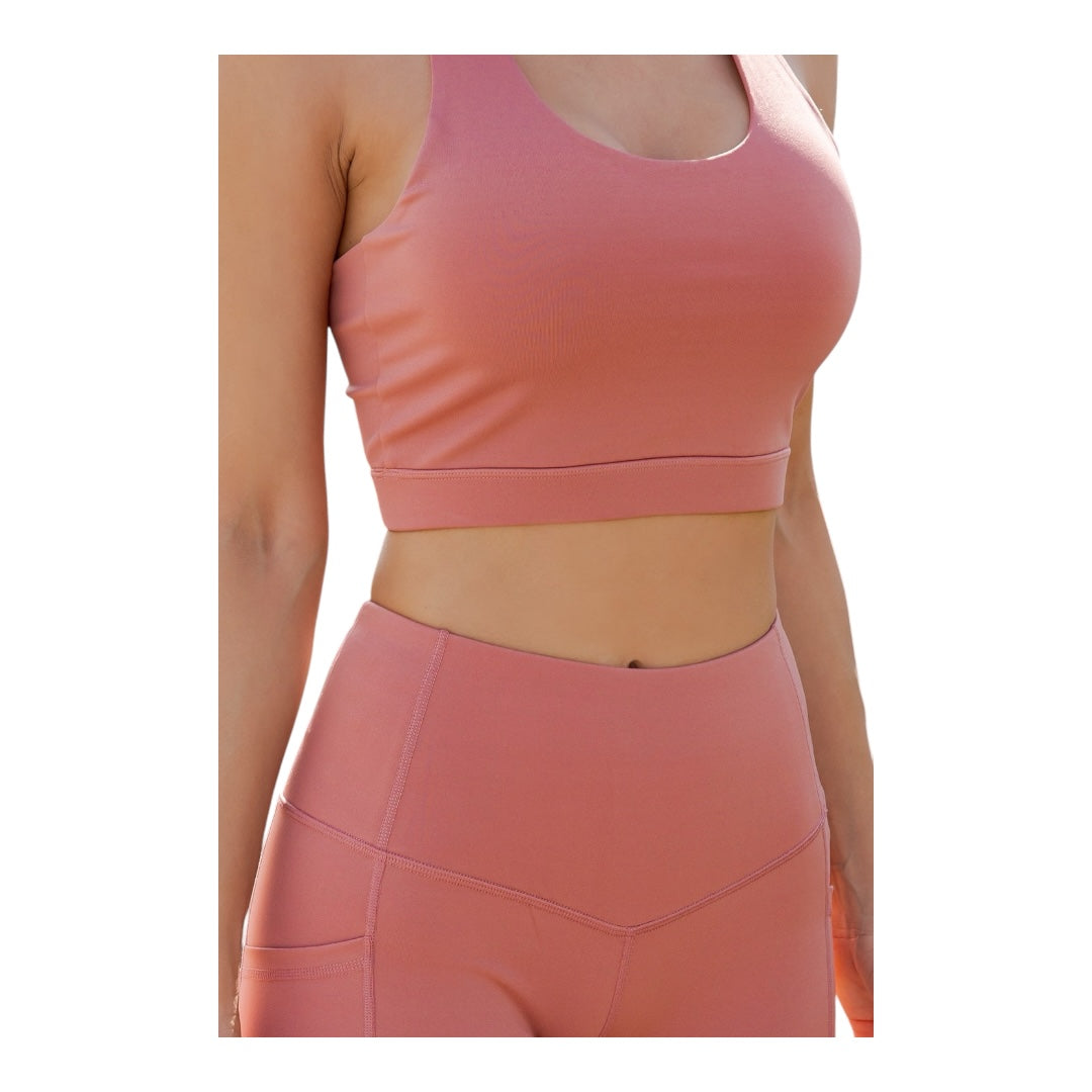SPORTS BRA CROP TOP &  BIKER SHORT SET