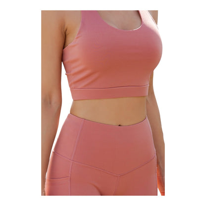 SPORTS BRA CROP TOP &  BIKER SHORT SET