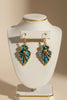 Arrow shaped brass copper blue green patina earrings