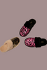Zebra sequence faux fur slippers pair