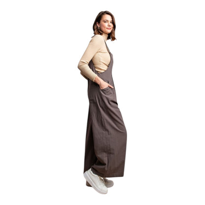 Pintuck Detail Overall with Side Pockets