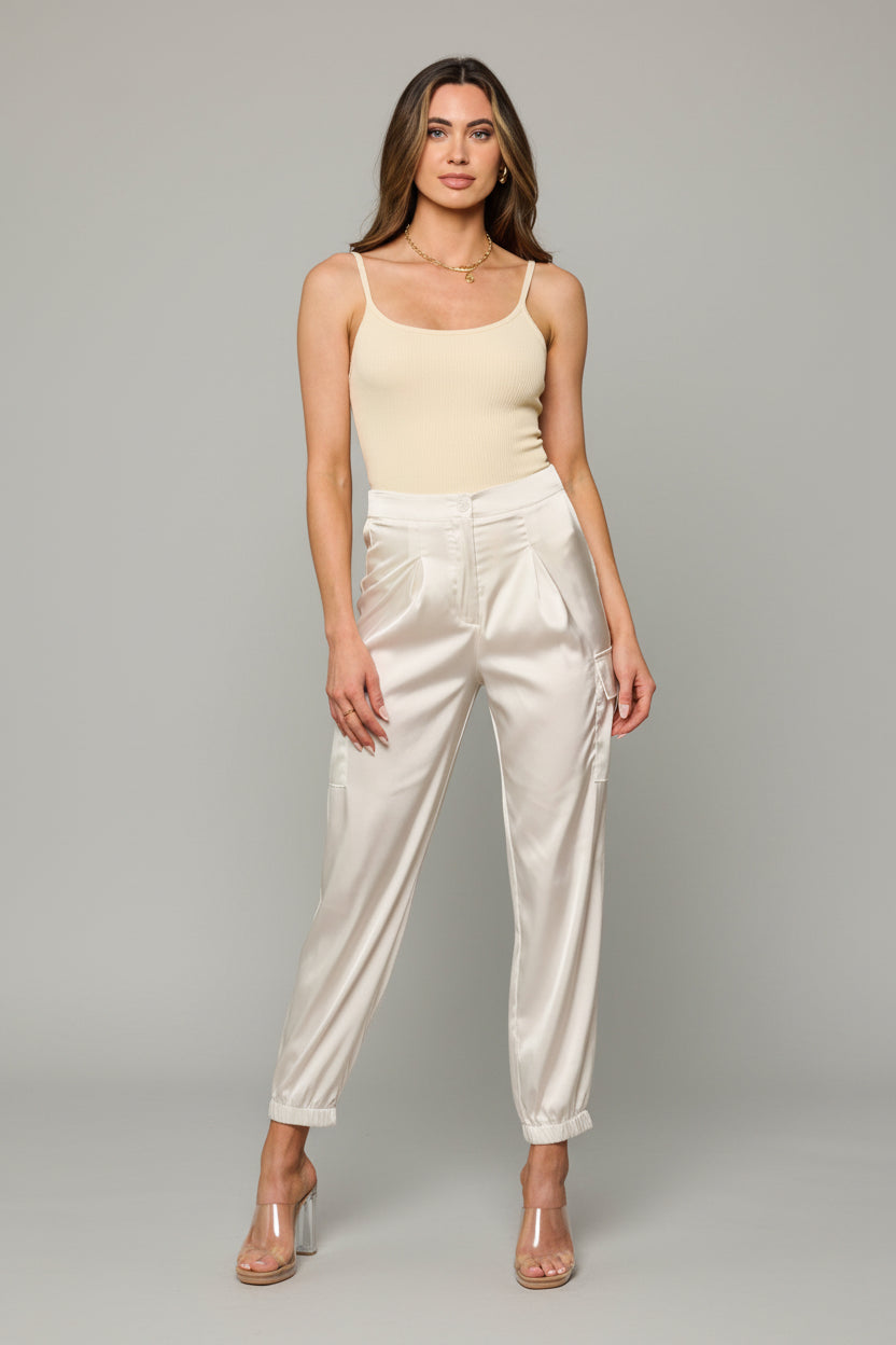 URBAN GLEAM HIGH WAIST SATIN JOGGERS