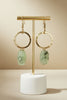 Green prehnite stone earrings
