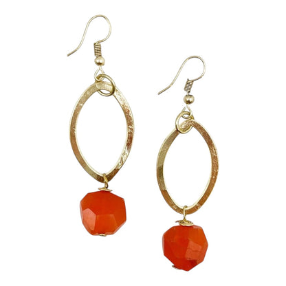 Gold Plated earrings with Carnelian stones