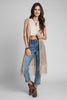 Crochet fringe boho vest with tassel detail