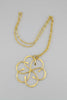 Gold flower necklace close up