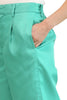 Solid sea green bermuda shorts, casual outfit styling