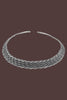 Handcrafted choker necklace with basketweave design