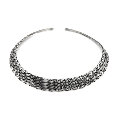 Choker Necklace handcrafted using traditional basketweaving techniques.