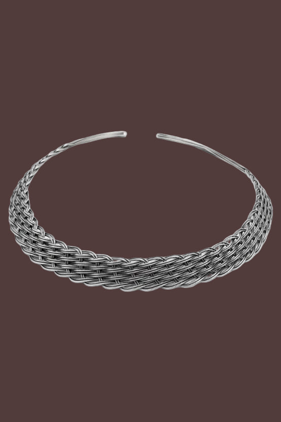 Choker Necklace handcrafted using traditional basketweaving techniques.