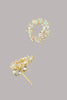 Mixed cubic zirconia cluster hoop earrings