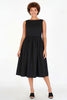 Sleeveless back button-up fit and flare midi dress