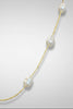 Gold dipped pearl station necklace side view