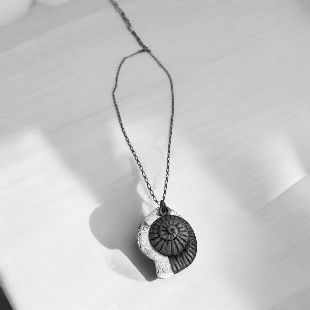Conch Shell Antique Silver Necklace