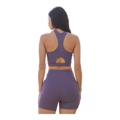 SPORTS BRA CROP TOP &  BIKER SHORT SET