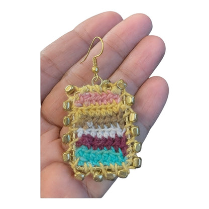 Sachi Woven Rectangle Warp & Weft Earrings