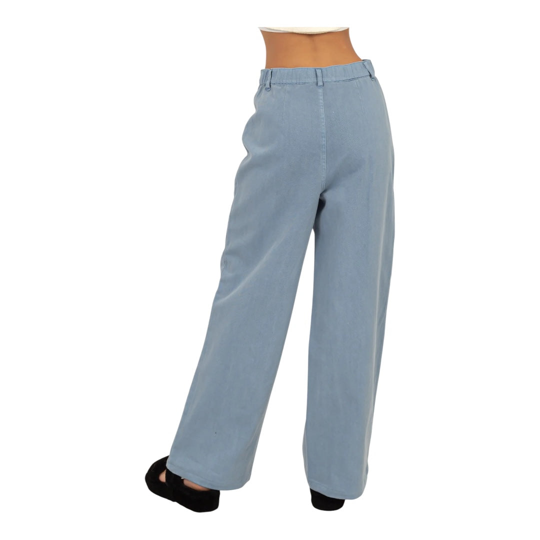 Gray- Blue High Waisted Wide Leg Pants