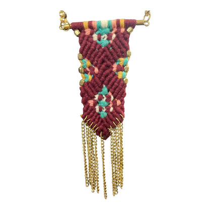 Handmade Woven Necklace with Chains