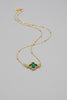 Emerald clover necklace close up