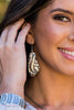 Antiqued silver embossed Kashi earrings close up