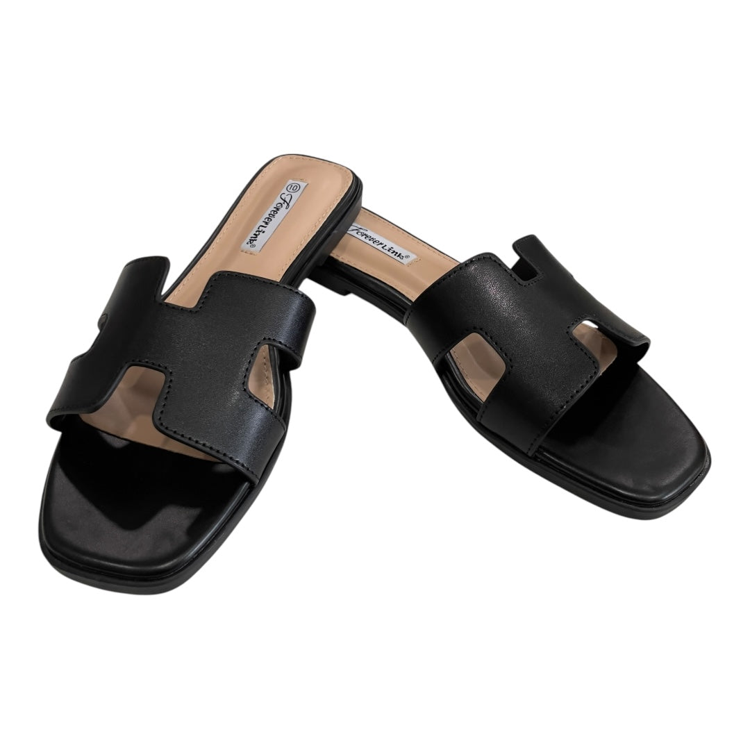 TRENDY H-SHAPED CUTOUT UPPER SLIDE SANDALS