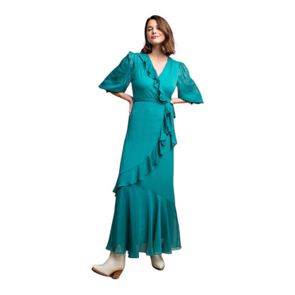 Waist Tie Faux Wrap MaxI Dress