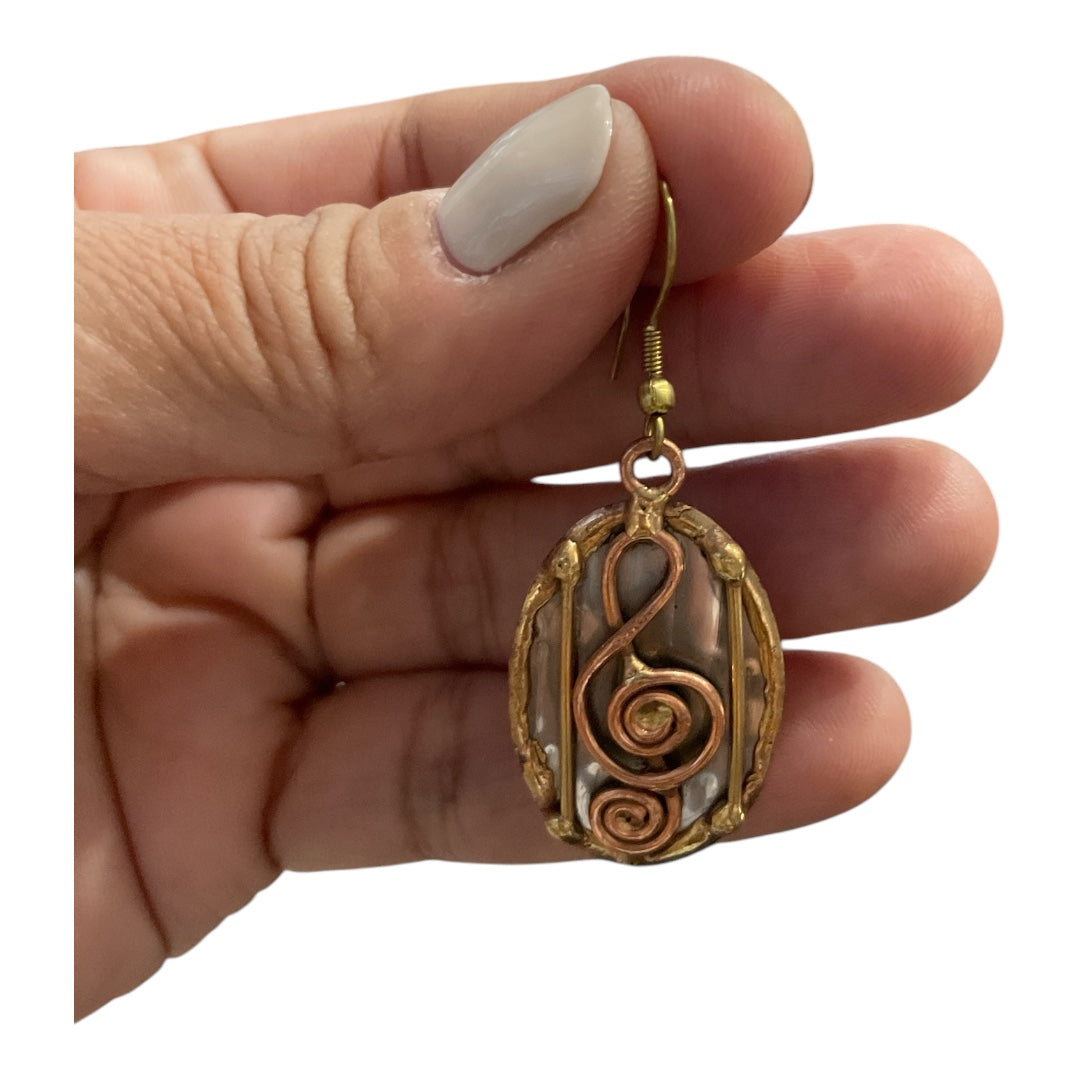 Mixed Metal Music Sign Earrings
