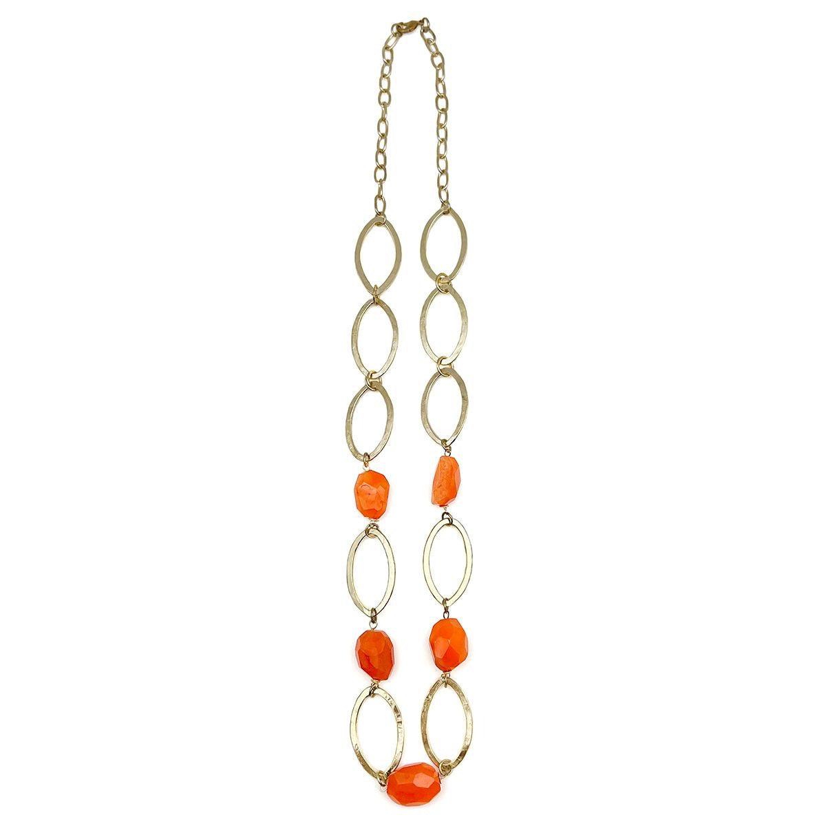 Gold Plated necklace with carnelian stones
