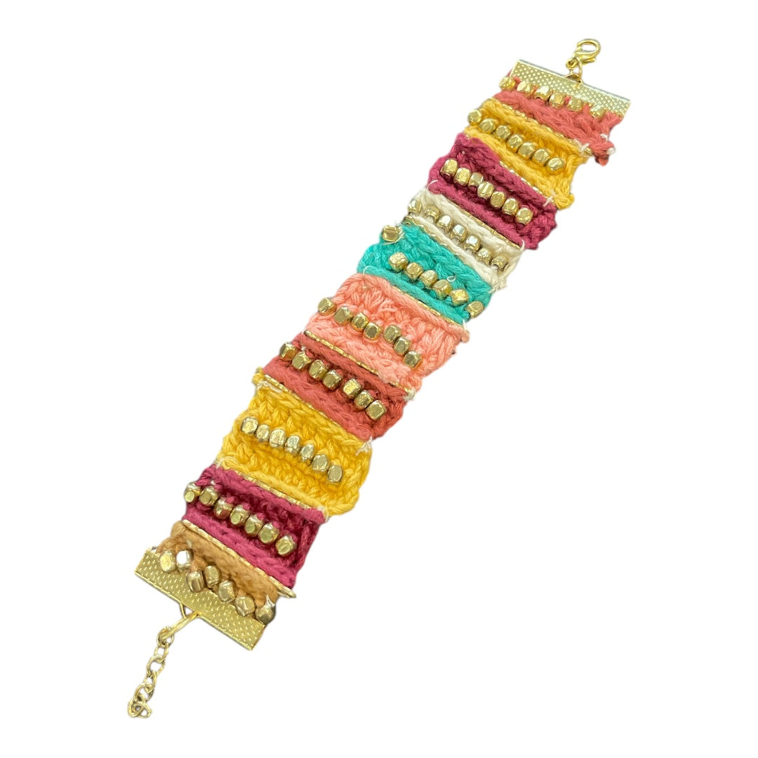 Handmade Woven Striped Beaded Bracelet