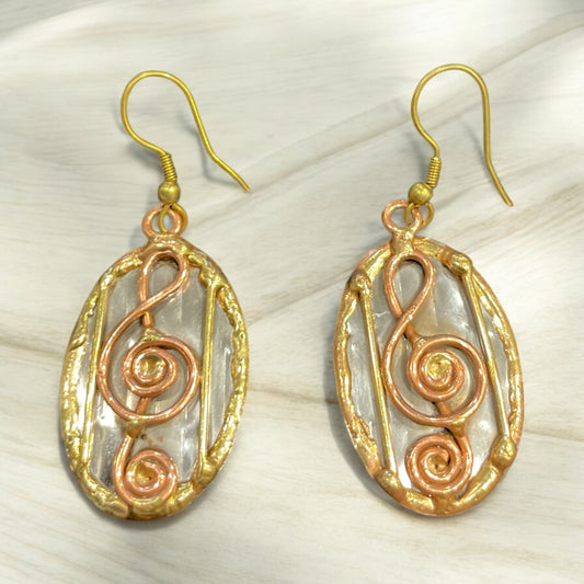 Mixed Metal Music Sign Earrings