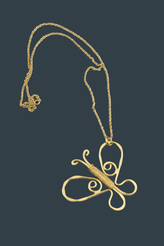 Butterfly Brass Gold Necklace