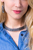 Traditional basketweaving choker necklace side view