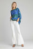Wild botanica print kimono boat neck top