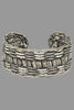 Handmade silvertone adjustable Banjara basketweave cuff